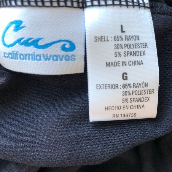 California Waves NWT Black Strappy Romper Swimsuit Cover Up Size Large - Picture 8 of 10